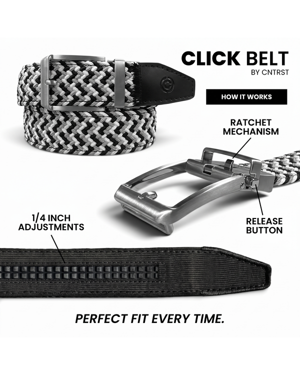 Click Belt | Black/White/Silver