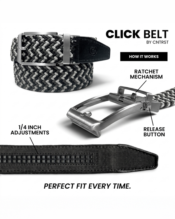 Click Belt | Black/Silver/Charcoal