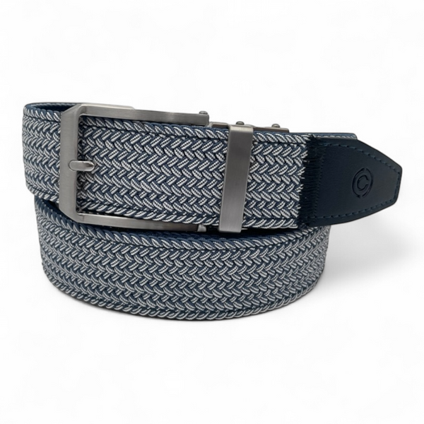 Click Belt | Silver/Navy