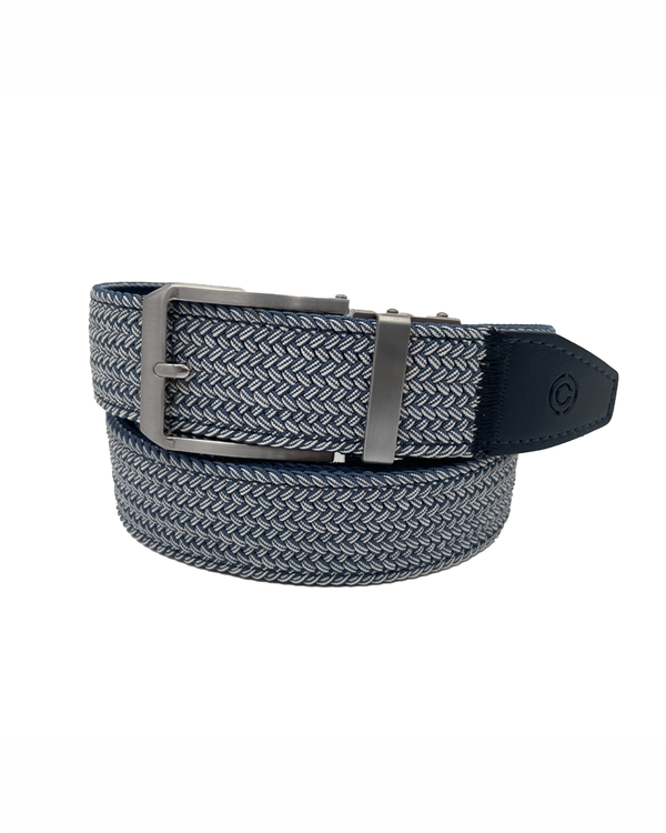 Click Belt | Silver/Navy