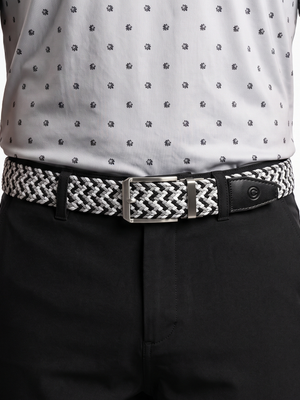 CNTRST Click Belt | Black/White/Silver – alternate view
